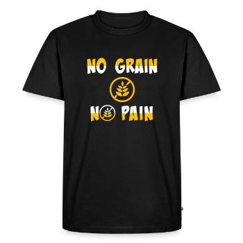 Cadeau Sans Gluten No Grain No Pain - T-shirt Premium bio Homme - noir - Devant - Nico (187cm)