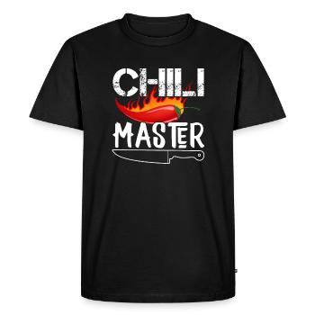 Master Chili Chef Cooking Kitchen Gift - Men's Premium Organic T-Shirt - black - Front - Nico (187cm)