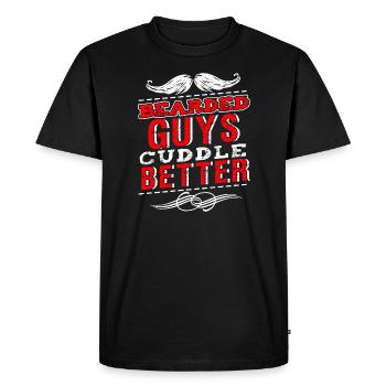 Les mecs barbus câlin Mieux barbe drôle - T-shirt Premium bio Homme - noir - Devant - Nico (187cm)