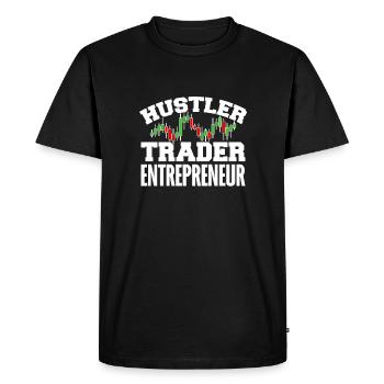 Hustler trader entrepreneur - Men's Premium Organic T-Shirt - black - Front - Nico (187cm)
