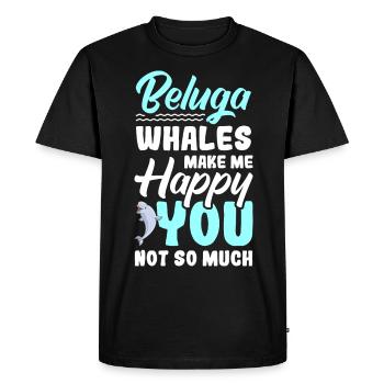 Béluga Béluga Baleine Observation des baleines Dauphin Dauphin - T-shirt Premium bio Homme - noir - Devant - Nico (187cm)