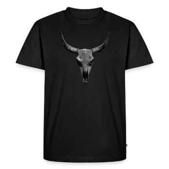 Bull Skull Cowboy Wild West Biker - T-shirt Premium bio Homme - noir - Devant - Nico (187cm)