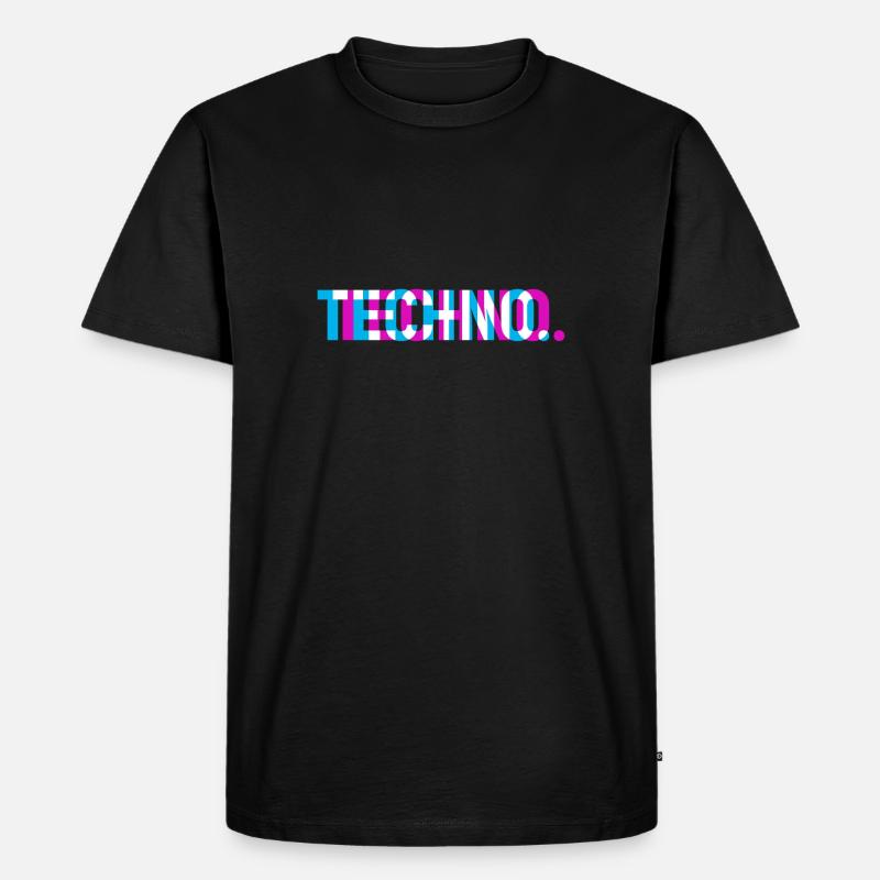 Techno - Männer Premium Bio T-Shirt - Schwarz