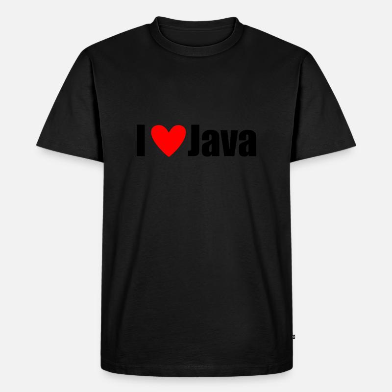 I LOVE Java - Männer Premium Bio T-Shirt - Schwarz