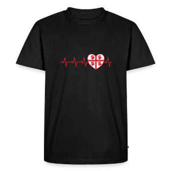 Pulse Coeur Cadeau Sardaigne Sardaigne Sardaigne Italie - T-shirt Premium bio Homme - noir - Devant - Nico (187cm)