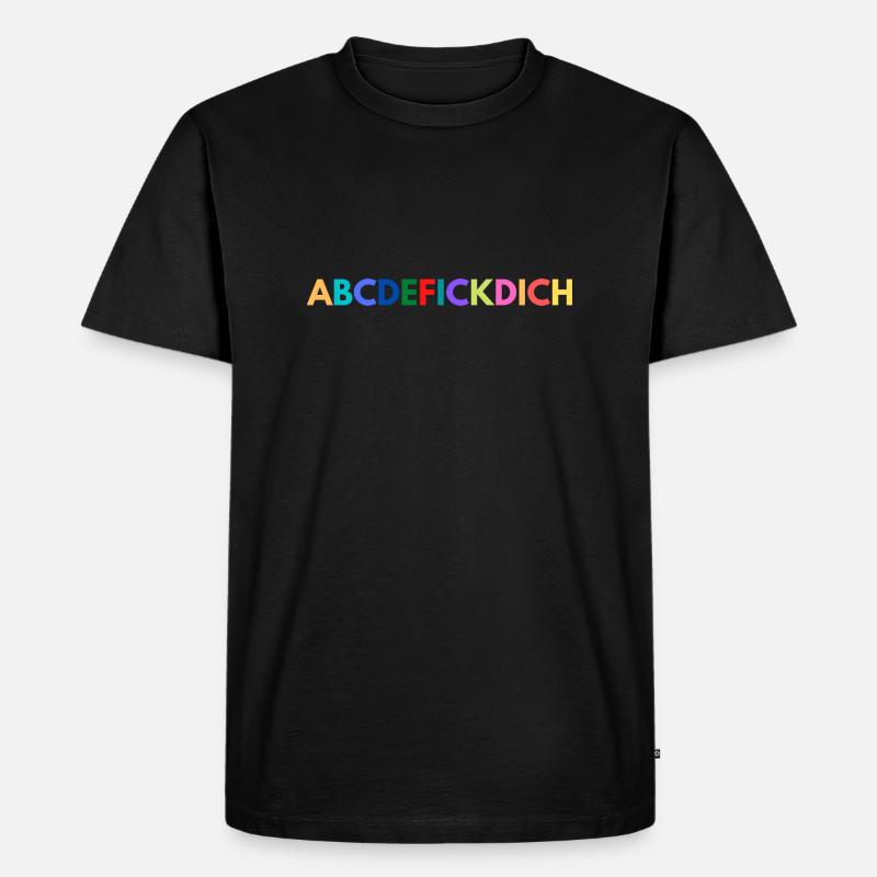 ABCDEFICKDICH - Männer Premium Bio T-Shirt - Schwarz