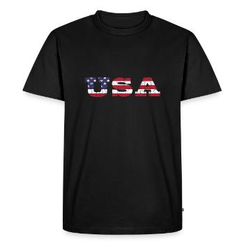 Les États-Unis aux couleurs du drapeau américain drapeau - T-shirt Premium bio Homme - noir - Devant - Nico (187cm)