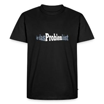 der das Problem löst - Männer Premium Bio T-Shirt - Schwarz - Vorne - Nico (187cm)