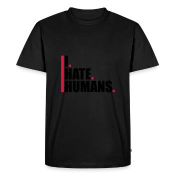 barres cool logo humains texte autocollant baise vous fu - T-shirt Premium bio Homme - noir - Devant - Nico (187cm)