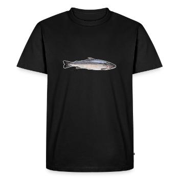 Saumon (Salmo salar) à bordure blanche - T-shirt Premium bio Homme - noir - Devant - Nico (187cm)