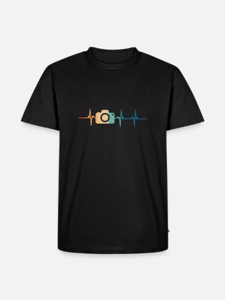 Heartbeat Camera - Men's Premium Organic T-Shirt - black