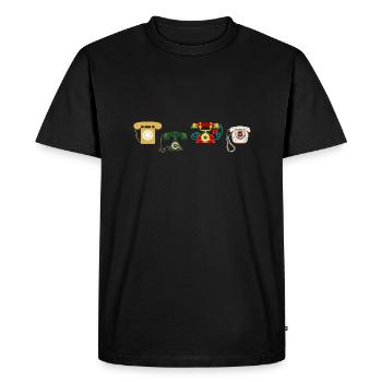 téléphone rétro vintage - T-shirt Premium bio Homme - noir - Devant - Nico (187cm)