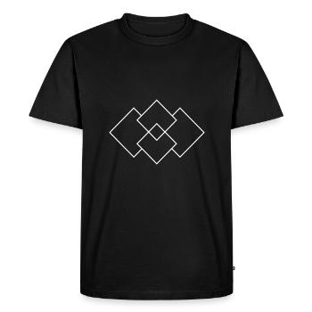 Squares white - Men's Premium Organic T-Shirt - black - Front - Nico (187cm)