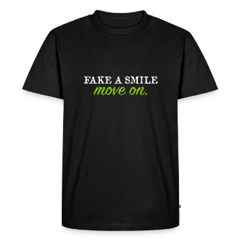 Fake a Smile and Move On - Men's Premium Organic T-Shirt - black - Front - Nico (187cm)
