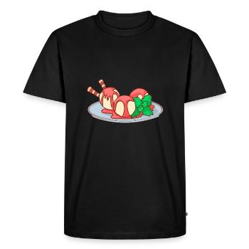 Crème glacée, crème glacée, crème glacée, crème glacée, boule, crème glacée, sundae - T-shirt Premium bio Homme - noir - Devant - Nico (187cm)