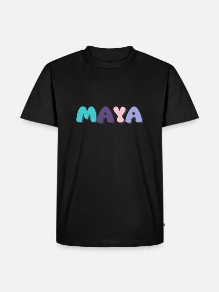 Name - Maya - Männer Premium Bio T-Shirt - Schwarz