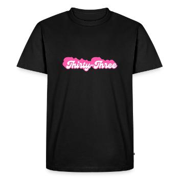 thirty-three birthday -33e anniversaire rétro rose - T-shirt Premium bio Homme - noir - Devant - Nico (187cm)