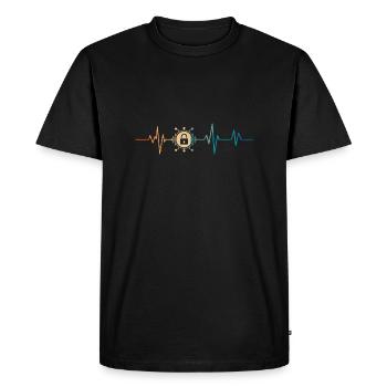 Battement de coeur rétro cyber sécurité - T-shirt Premium bio Homme - noir - Devant - Nico (187cm)