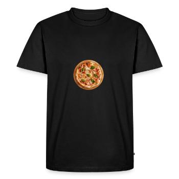 délicieuse pizza - T-shirt Premium bio Homme - noir - Devant - Nico (187cm)