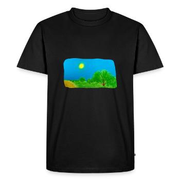 trees and meadow - Men's Premium Organic T-Shirt - black - Front - Nico (187cm)