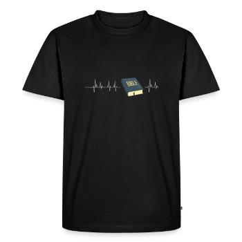 Bible Bible Dieu Fréquence - T-shirt Premium bio Homme - noir - Devant - Nico (187cm)