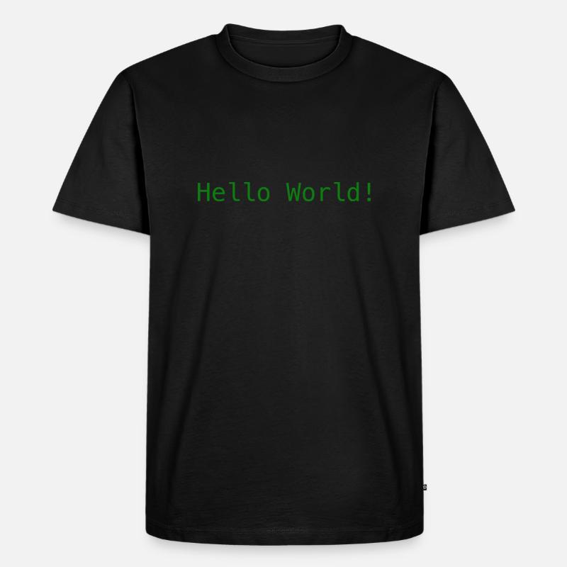 Hello World ! - Männer Premium Bio T-Shirt - Schwarz