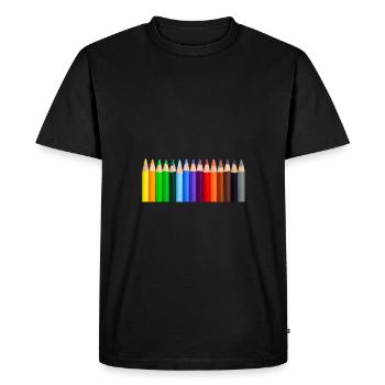 Colorful pencils - Men's Premium Organic T-Shirt - black - Front - Nico (187cm)