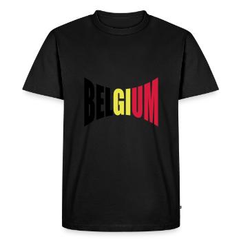 Belgique Belgique Texte Drapeau Cool Football Fan Fun - T-shirt Premium bio Homme - noir - Devant - Nico (187cm)