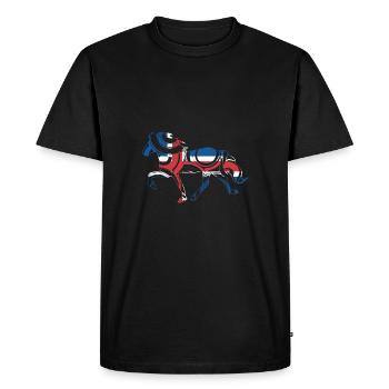 Töltende Icelandic with Icelandic flag - Men's Premium Organic T-Shirt - black - Front - Nico (187cm)