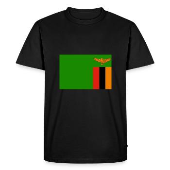 Zambia Flagg - Men's Premium Organic T-Shirt - black - Front - Nico (187cm)