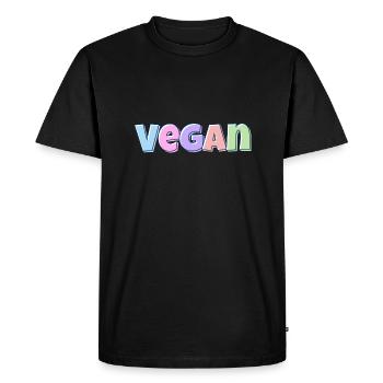 Pastel végétalien - T-shirt Premium bio Homme - noir - Devant - Nico (187cm)
