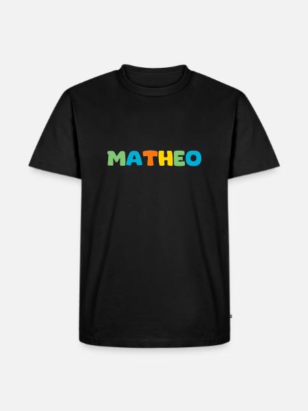 Name - Matheo - Männer Premium Bio T-Shirt - Schwarz