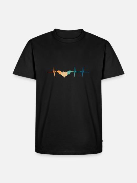 Bat heartbeat - Men's Premium Organic T-Shirt - black