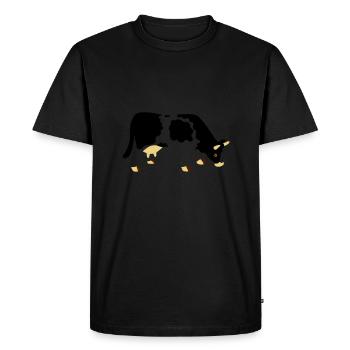 Vache avec des trous - T-shirt Premium bio Homme - noir - Devant - Nico (187cm)