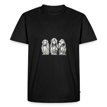 monkey - Men's Premium Organic T-Shirt - black - Front - Nico (187cm)