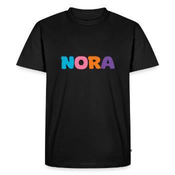 Name - Nora - Men's Premium Organic T-Shirt - black - Front - Nico (187cm)