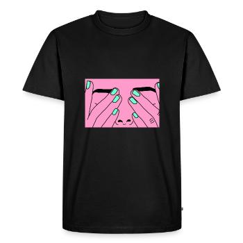 Face rose - T-shirt Premium bio Homme - noir - Devant - Nico (187cm)