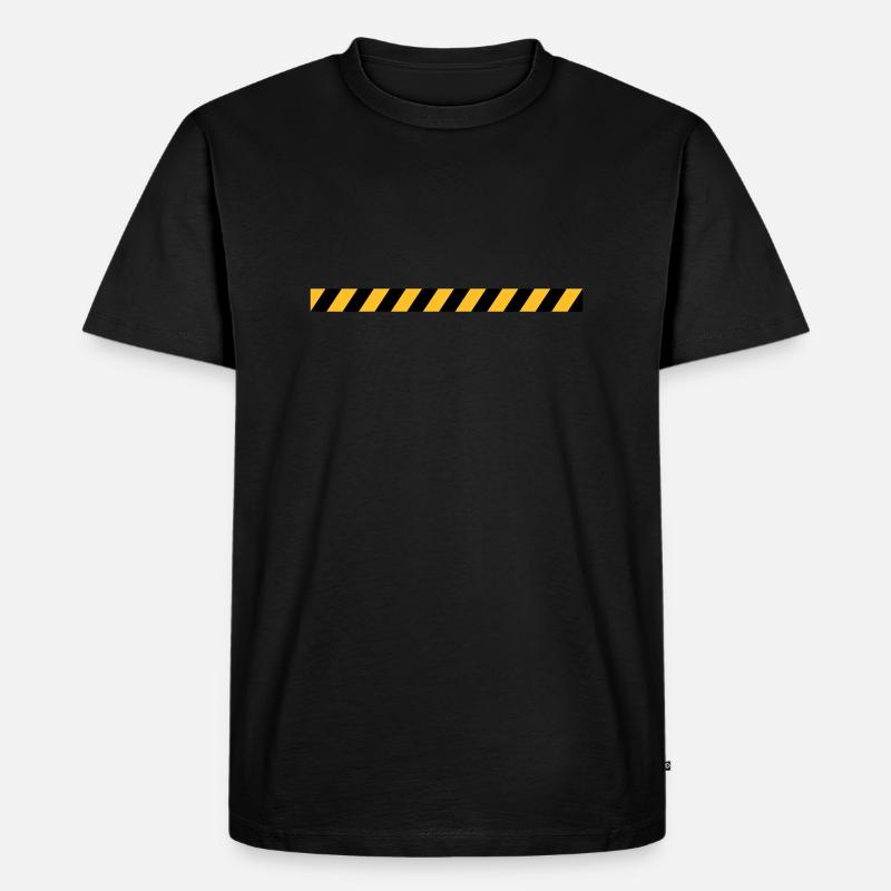 Absperrband Linie Design - Männer Premium Bio T-Shirt - Schwarz