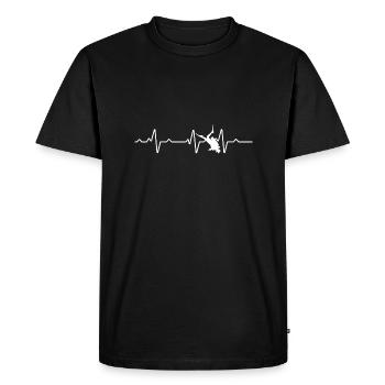 Diving Heartbeat Heartbeat - Men's Premium Organic T-Shirt - black - Front - Nico (187cm)