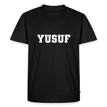 Nom - Yusuf - T-shirt Premium bio Homme - noir - Devant - Nico (187cm)