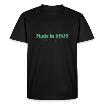 Made in 2006 - Perfection since day 1 - Men's Premium Organic T-Shirt - black - Front - Nico (187cm)