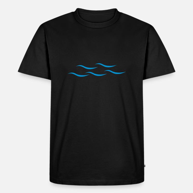 Wellen - Männer Premium Bio T-Shirt - Schwarz