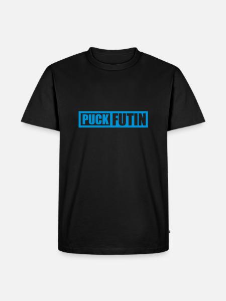 puck futin logo design - Men's Premium Organic T-Shirt - black