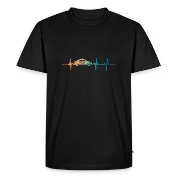 Battement de cœur taxi - T-shirt Premium bio Homme - noir - Devant - Nico (187cm)