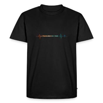 Battement de coeur rétro l’équilibre de l’âme - T-shirt Premium bio Homme - noir - Devant - Nico (187cm)