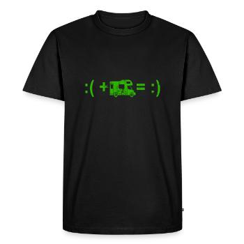 Camping Caravan Outdoor Nature Humor - Men's Premium Organic T-Shirt - black - Front - Nico (187cm)