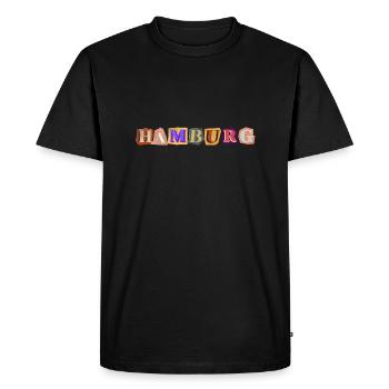 Hambourg : une ville portuaire pleine de charme - T-shirt Premium bio Homme - noir - Devant - Nico (187cm)