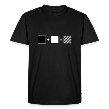 Black + White = Striped – Oblique - Men's Premium Organic T-Shirt - black - Front - Nico (187cm)