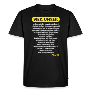 AD - das Vater Unser für alle Bier Fans - hier ist - Männer Premium Bio T-Shirt - Schwarz - Vorne - Nico (187cm)