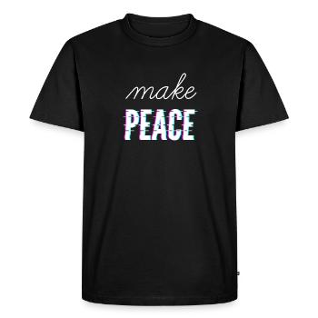 make peace - Men's Premium Organic T-Shirt - black - Front - Nico (187cm)